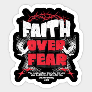 Faith Over Fear Christian Religious Saying Sticker